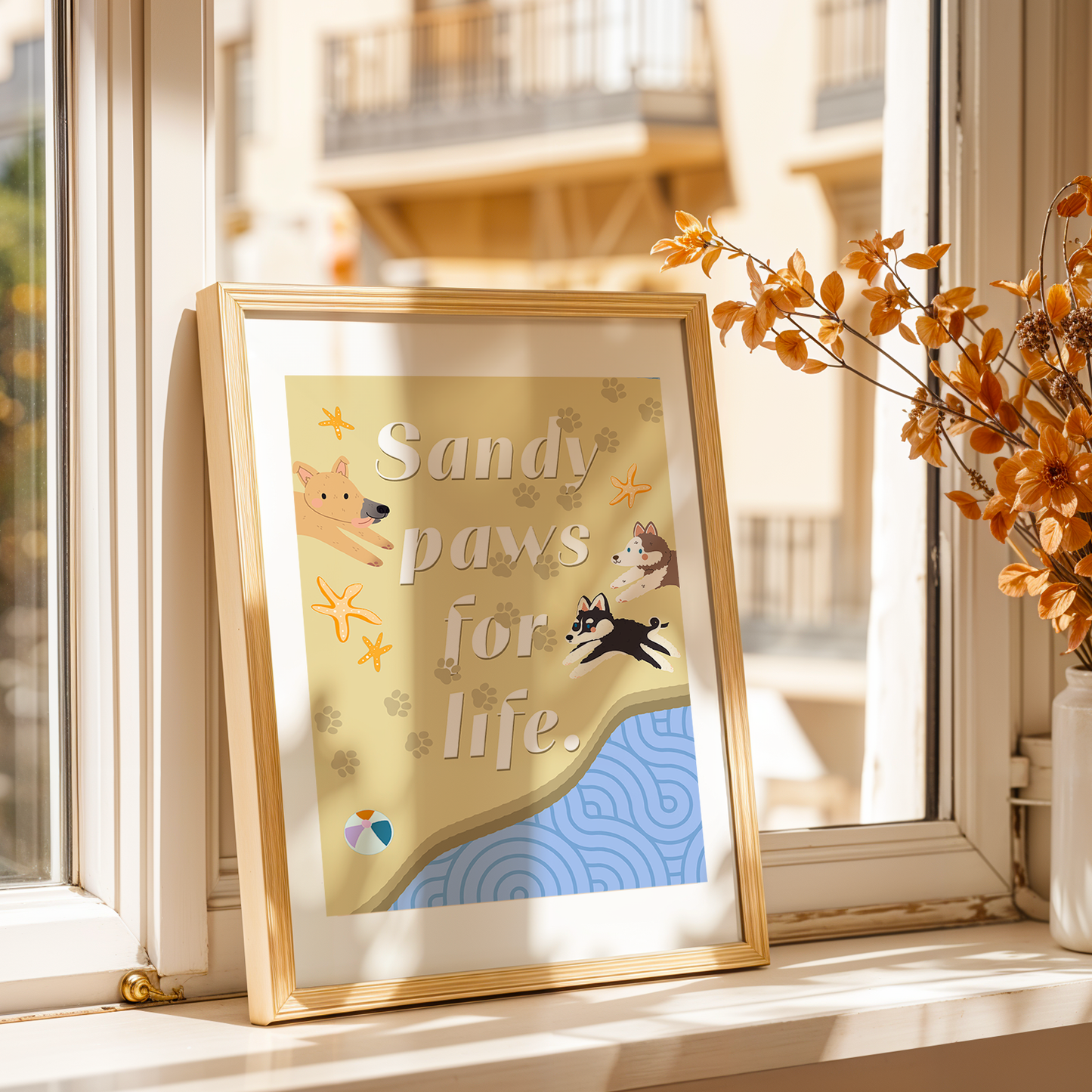 Sandy Paws For Life - Wall Print